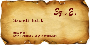 Szondi Edit névjegykártya